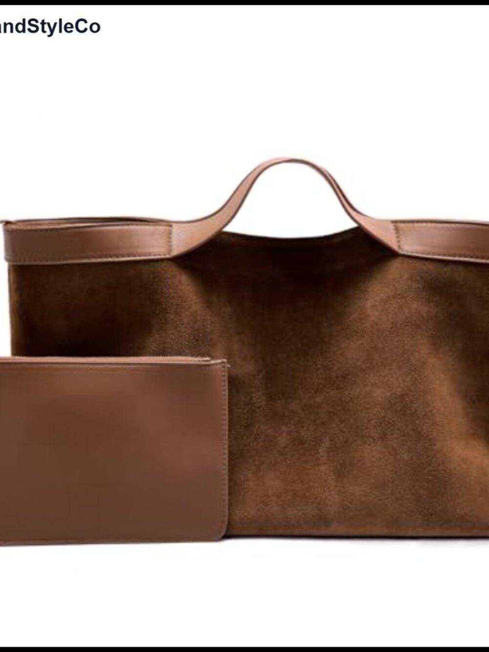 Genuine Suede Leather Tote Bag for Women Slouchy Hobo Shoulder Purse